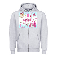 Heather Grey dreaming of a pink christmas Zipper Hoodie - MaliasSmallBusiness