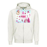 Oatmeal Heather dreaming of a pink christmas Zipper Hoodie - MaliasSmallBusiness