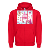 Red dreaming of a pink christmas Zipper Hoodie - MaliasSmallBusiness