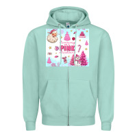 Seafoam dreaming of a pink christmas Zipper Hoodie - MaliasSmallBusiness