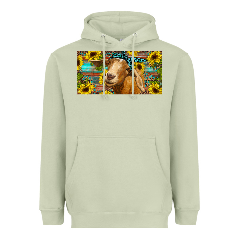 Goat With Sunflowers And Leopard Heavyweight Hoodie by RanaPortraitStore | Teevron