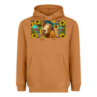Meerkat Goat with sunflowers and leopard Heavyweight Hoodie - RanaPortraitStore