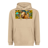 Mushroom Goat with sunflowers and leopard Heavyweight Hoodie - RanaPortraitStore
