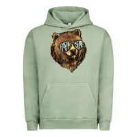 Pigment Oil Green Papa Bear Urban Hoodie - HowdyJamesFarm