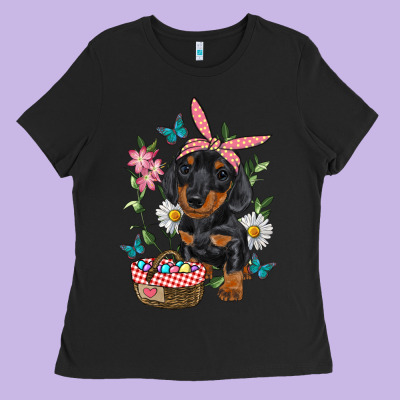 Ladies Tee Easter Dachshund