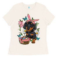 Bone Easter Dachshund Ladies Tee - RanaPortraitStore