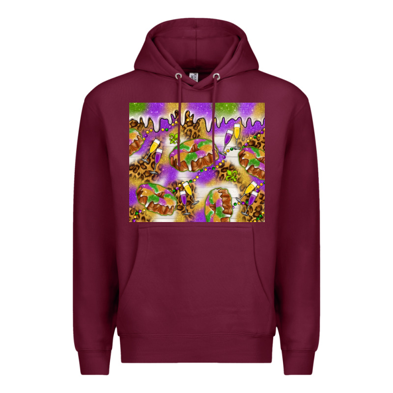 Mardi Gras With King Cake Premium Hoodie by NancyCooperArtShop | Teevron