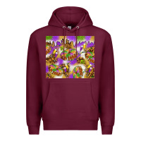 Burgundy Mardi Gras with king cake Premium Hoodie - NancyCooperArtShop