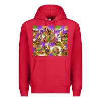 Cardinal Mardi Gras with king cake Premium Hoodie - NancyCooperArtShop