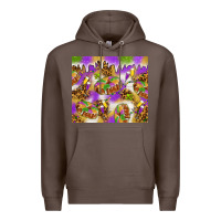 Coffee Mardi Gras with king cake Premium Hoodie - NancyCooperArtShop