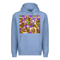 Colony Blue Mardi Gras with king cake Premium Hoodie - NancyCooperArtShop