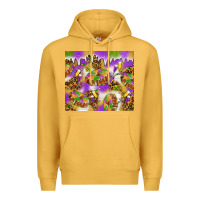 Mustard Mardi Gras with king cake Premium Hoodie - NancyCooperArtShop