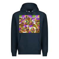 Navy Mardi Gras with king cake Premium Hoodie - NancyCooperArtShop
