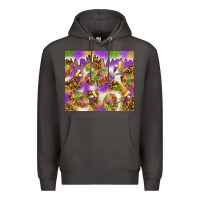 Smoke Mardi Gras with king cake Premium Hoodie - NancyCooperArtShop