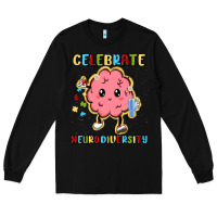 Black celebrate neurodiversity Long Sleeve Tee - MaliasSmallBusiness