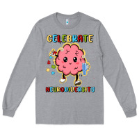 Heather Grey celebrate neurodiversity Long Sleeve Tee - MaliasSmallBusiness