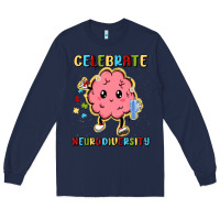 Navy celebrate neurodiversity Long Sleeve Tee - MaliasSmallBusiness