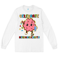 White celebrate neurodiversity Long Sleeve Tee - MaliasSmallBusiness