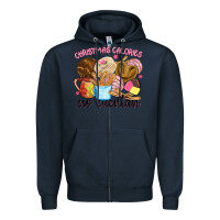 Navy christmas calories no cuentan Zipper Hoodie - MaliasSmallBusiness