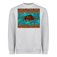 Heather Grey bison leopard gemstone Heavyweight Sweatshirt - Artiststas
