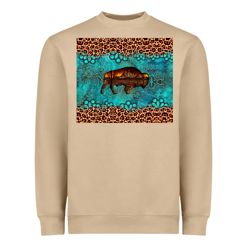 Bison Leopard Gemstone Heavyweight Sweatshirt by Artiststas | Teevron