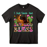 Asphalt i just smile and say god bless Heavy Core Tee - Zillion Design Studio