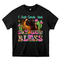 Black i just smile and say god bless Heavy Core Tee - Zillion Design Studio