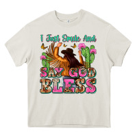 Cream i just smile and say god bless Heavy Core Tee - Zillion Design Studio