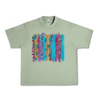 Oil Green gemstone and pink leopard brushstrok Urban Heavy Tee - AdoDesignShop