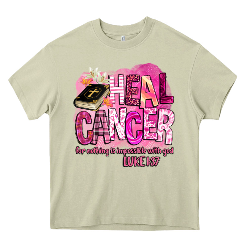Heal Cancer For Nothing Is Impossible With God Heavy Core Tee by BarkalooDesign | Teevron