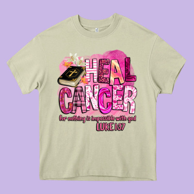 Heal Cancer For Nothing Is Impossible With God Heavy Core Tee Designed By Barkaloodesign