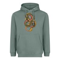 Sage green and yellow dragon Heavyweight Hoodie - RanaPortraitStore
