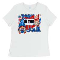 White born in the usa Ladies Tee - Zillion Design Studio