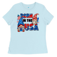 Baby Blue born in the usa Ladies Tee - Zillion Design Studio
