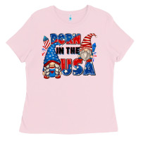 Bubblegum Pink born in the usa Ladies Tee - Zillion Design Studio