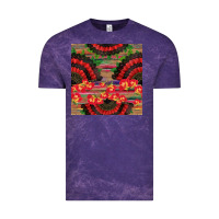Cloud Purple spanish hand fan seamless pattern Vintage Tee - BundleAndBundleShop