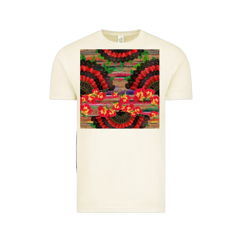 Spanish Hand Fan Seamless Pattern Vintage Tee by BundleAndBundleShop | Teevron