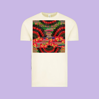 Spanish Hand Fan Seamless Pattern Vintage Tee Designed By Bundleandbundleshop