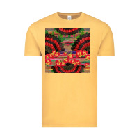 Vintage Mustard spanish hand fan seamless pattern Vintage Tee - BundleAndBundleShop