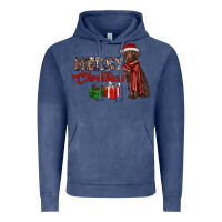 Vintage Denim merry christmas labrador retriever Vintage Hoodie - RanaPortraitStore