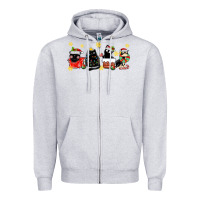 Heather Grey christmas cats Zipper Hoodie - MaliasSmallBusiness