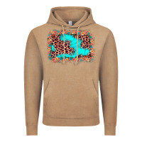 Vintage Coffee easter Leopard turquoise background Vintage Hoodie - JahusDesignShop