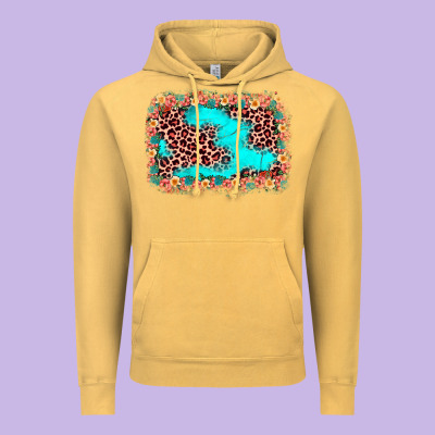 Easter Leopard Turquoise Background Vintage Hoodie Designed By Jahusdesignshop