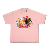 Salmon easter coop animals farm chicken chiks rooster flowers butterfly Urban Heavy Tee - Artiststas