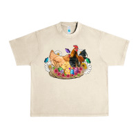 Sandshell easter coop animals farm chicken chiks rooster flowers butterfly Urban Heavy Tee - Artiststas