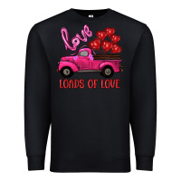 Black valentine's day loads of love turck with balloons Premium Sweatshirt - RanaPortraitStore