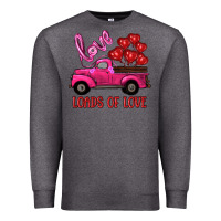 Charcoal Heather valentine's day loads of love turck with balloons Premium Sweatshirt - RanaPortraitStore