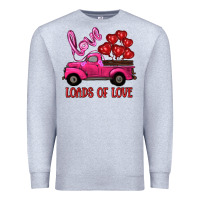 Heather Grey valentine's day loads of love turck with balloons Premium Sweatshirt - RanaPortraitStore
