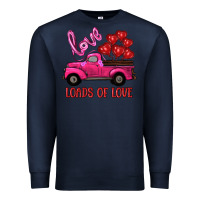 Navy valentine's day loads of love turck with balloons Premium Sweatshirt - RanaPortraitStore