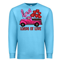 Ocean Blue valentine's day loads of love turck with balloons Premium Sweatshirt - RanaPortraitStore